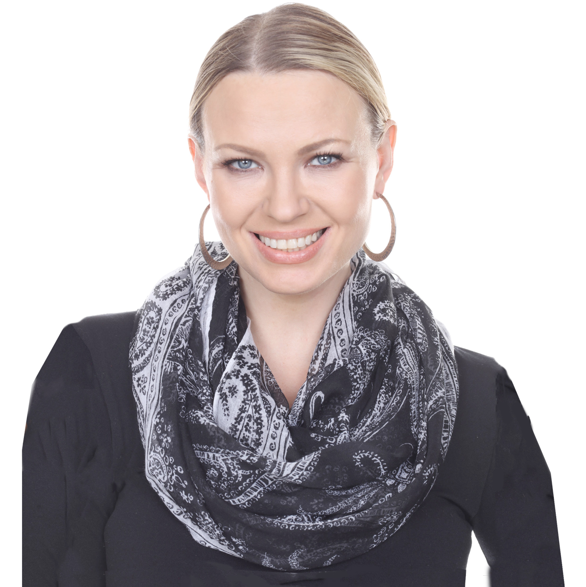 2080 - BANDANA Paisley Infinity  - Black