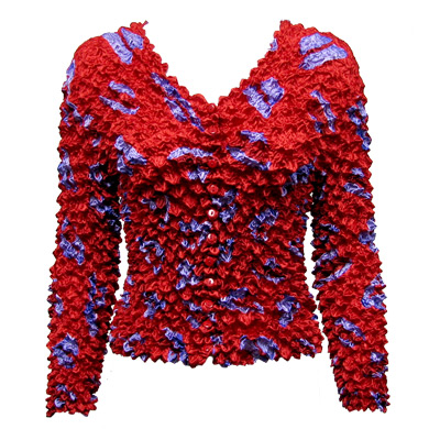 C21 -Gourmet Popcorn - Collarless Cardigan - Purple HATs on Red
